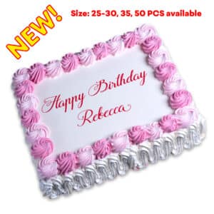 Pink Decor Happy Birthday Rectangle Cake